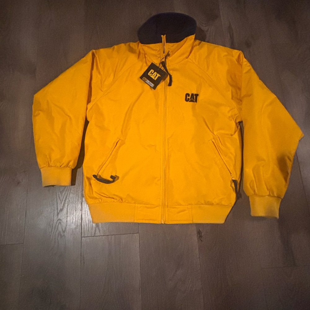NEW w/ Tags CAT Caterpillar Men's Yellow Insulated Work Jacket size large